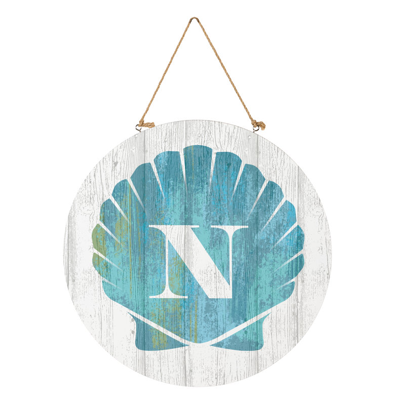 Monogramme de coquille décorative de porte côtière 18 "N N