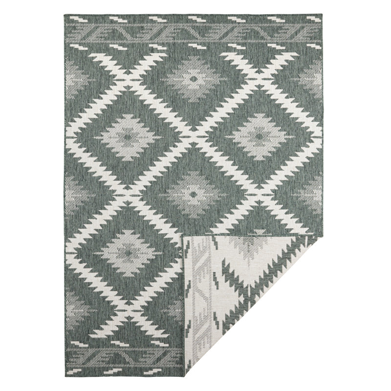 Malibu Woven Green Rug, Rectangle 160 x 230cm