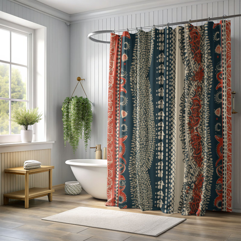Rideau de douche Boho Harmony - Premium, H 74 po x l 71 po
