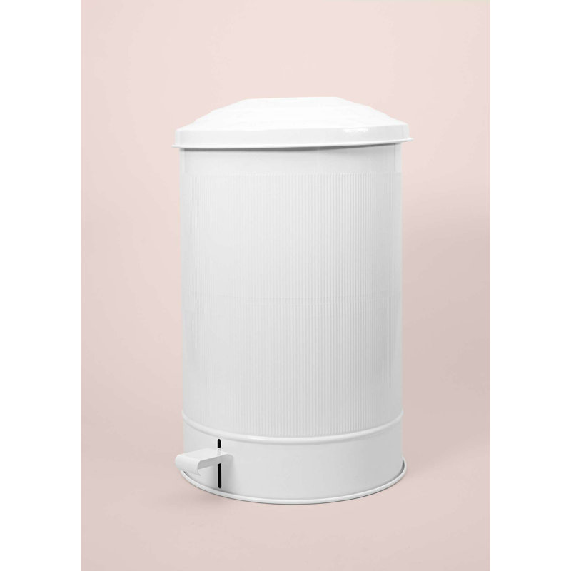 Durable Galvanized Storage Bin, White, 13.8 x 12.6 x 20.5 inches | 100% Galvanized Steel for Rust Resistance | Ideal for Organizing Home, Garage, or Garden | Sturdy and Stylish Storage Solution