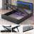 Queen Modern Hydraulic Lift Bed with Super Spacious Storage Space, Adjustable Headboard, Charging Station, RGB LED Light, Easy to Assemble, Black-44866927-44866923