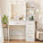 Makeup Vanity Desk With With 10 Light 3 Lighting Modes Brightness And Mirror And Power Outlet-1046125625