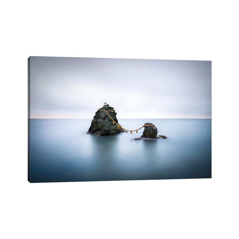 Meoto Iwa Also Known As The Wedded Rocks 1 Piece Wrapped Canvas Wall Art, 30.48cm H x 45.72cm W