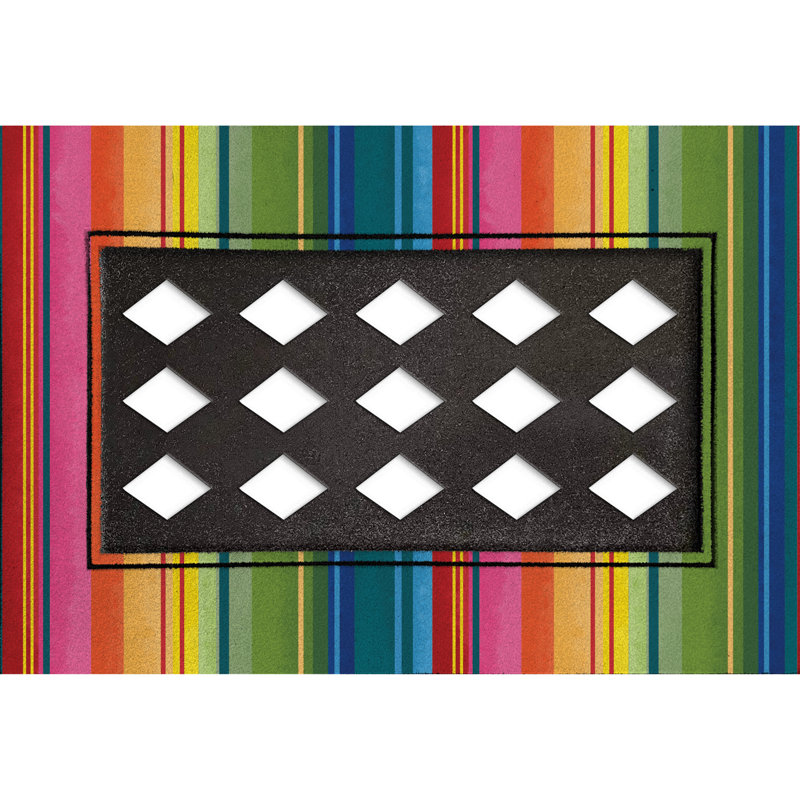 Plateau à tapis multicolore à rayures floquées Sassafras