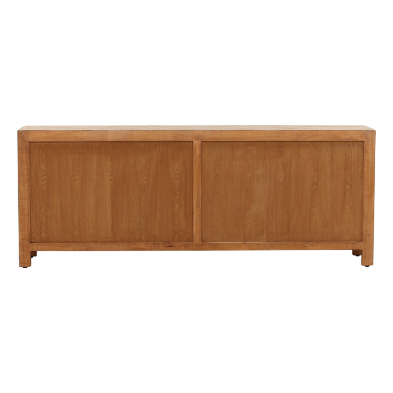 Patton 87" Reclaimed Pine Textured Sideboard in Medium Brown