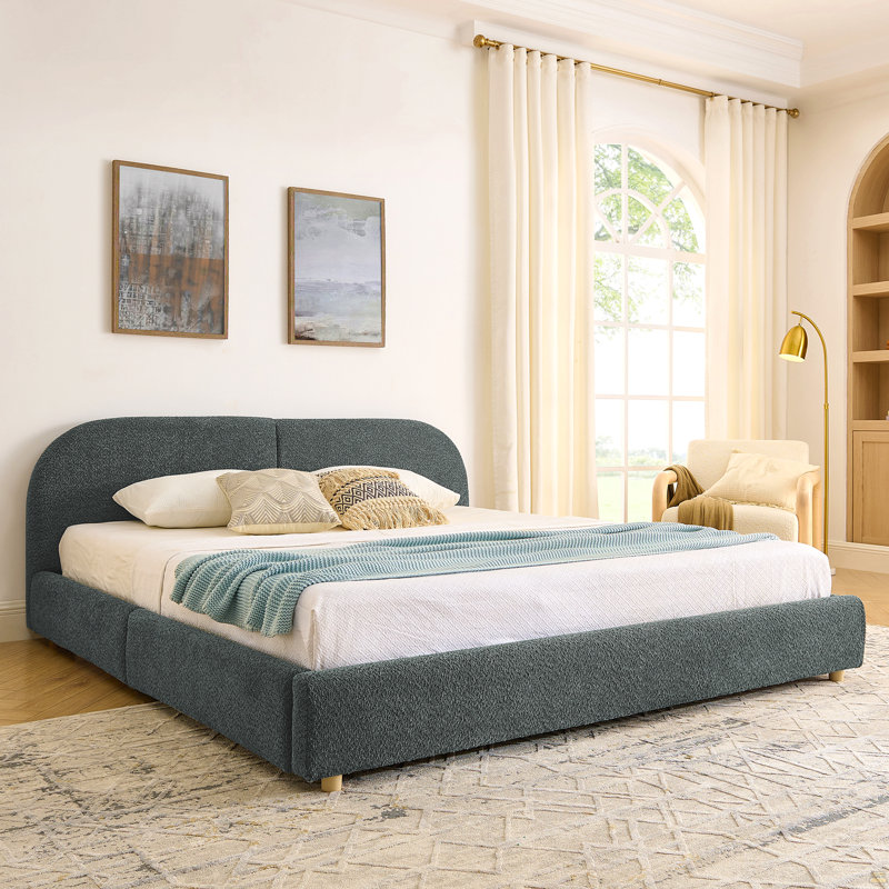 Très grande base de lit tapissier, Gris foncé