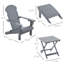 Chaise Adirondack pliante 3 pièces avec repose-pieds et table d'appoint