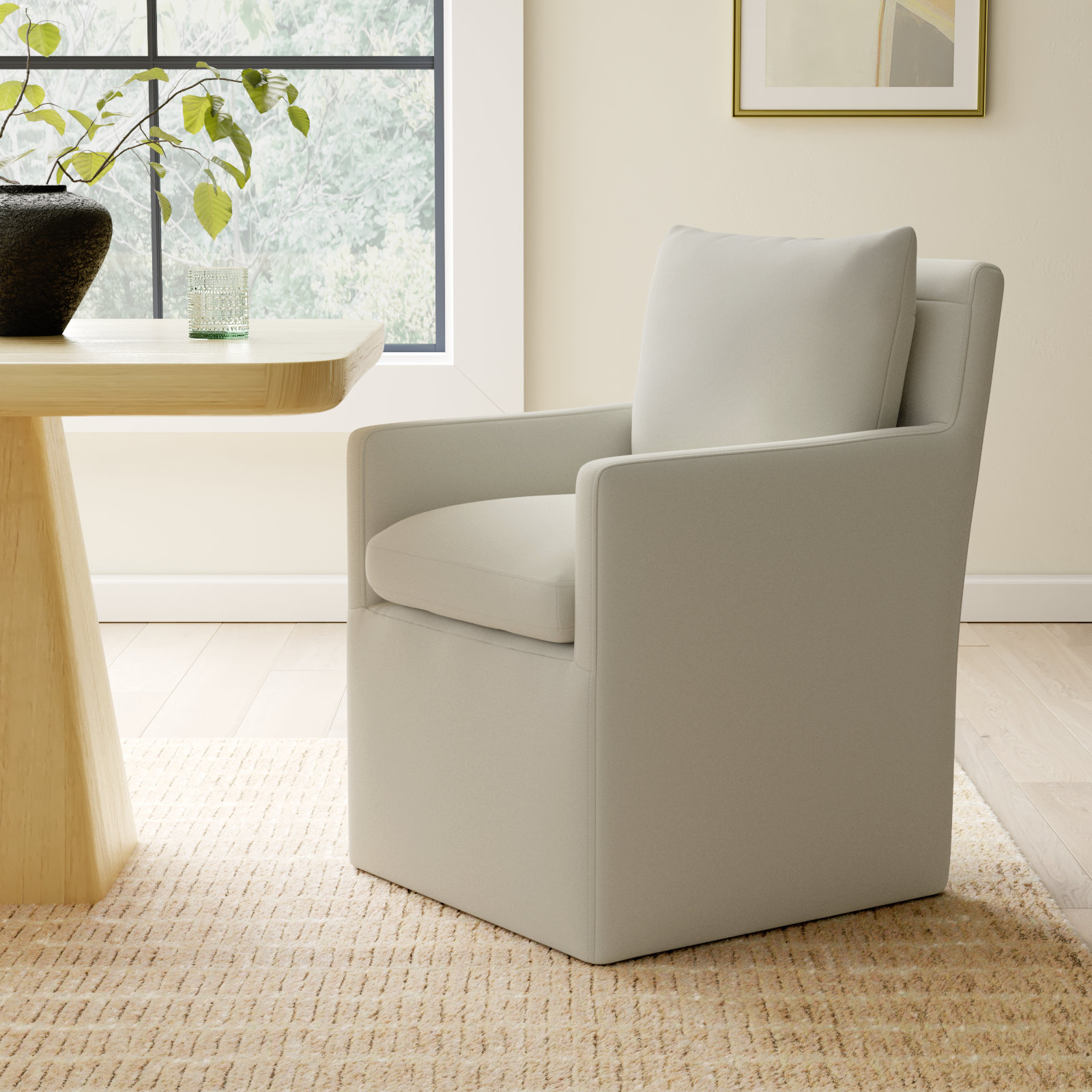 Alayaa Dining Armchair, Bella Beach Performance Velvet