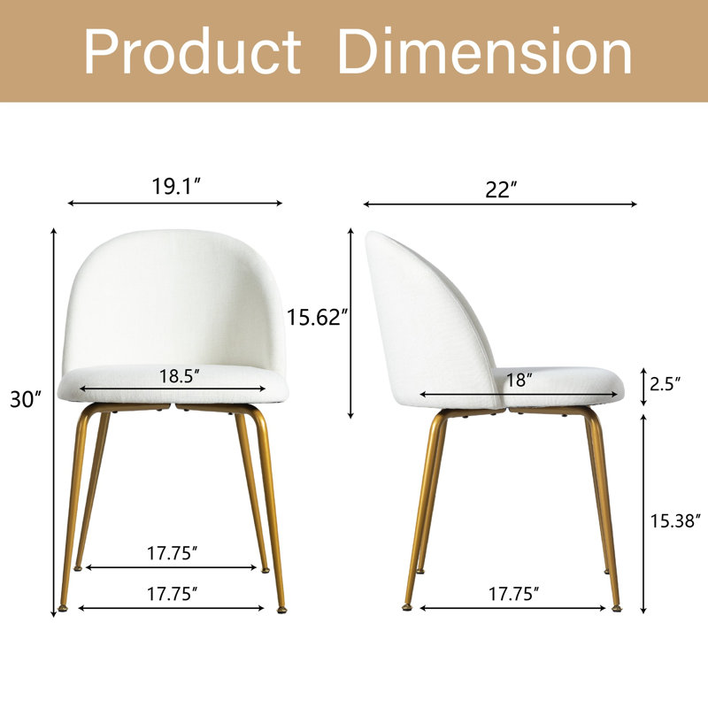 Ensemble de table de salle à manger 7 pièces 7 pièces avec 6 chaises rembourrées 67 po, Natural Wood, White/Gold