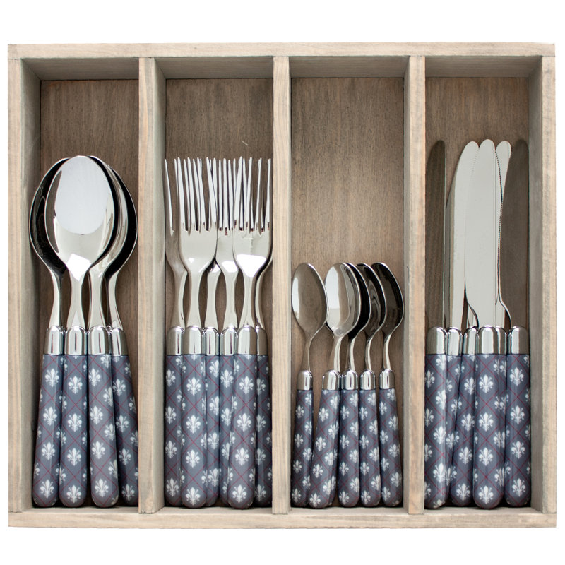 Taraval 24 Piece 18/10 Stainless Steel Cutlery Set, Service for 6
