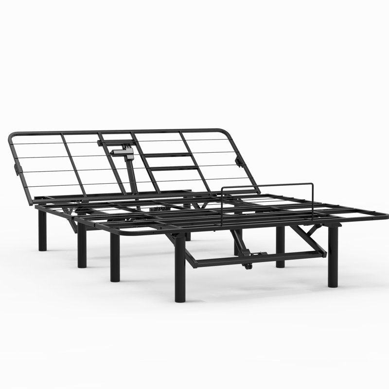 Base de lit réglable pour grand lit, moteur silencieux, options d'inclinaison de la tête et du pied, deux ports, télécommande, base de lit d'une capacité de poids de 750 lb dans le grand lit, motorisé, dispositif d'inclinaison,