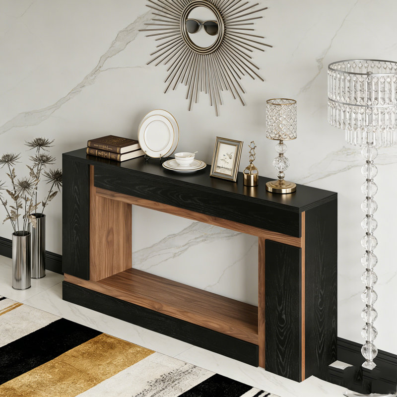 2-Tier Wooden Rectangular Sofa Hallway Table