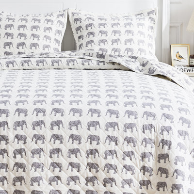 Elephant Flannel Cotton Quilt Set