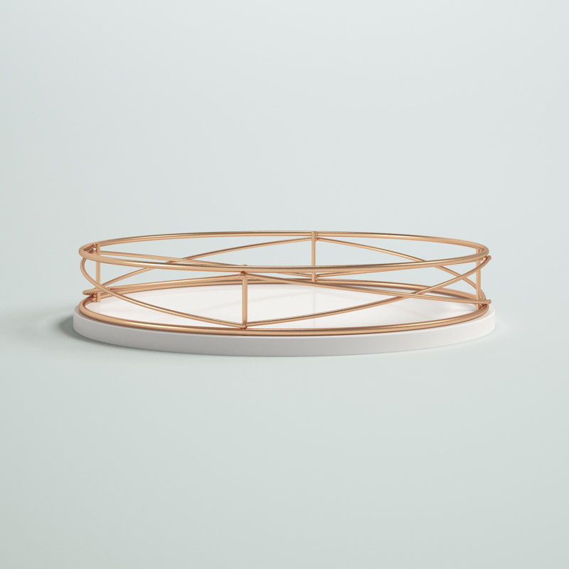 Mcnear Tray, White/Rose Gold