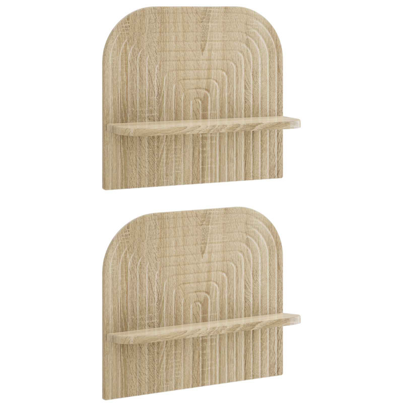 Shelf Wall Mounted Shelf, 37.5cm H x 41cm L x 13.5cm D, Sonoma Oak