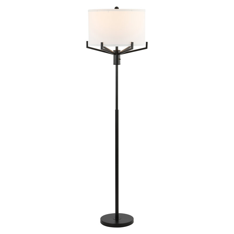 Lampe sur pied Elaria, Noir mat
