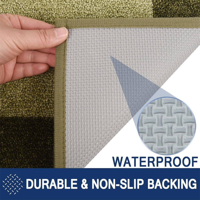 Semirah Non-Slip Doormat, 80cm W x 50cm L, Green