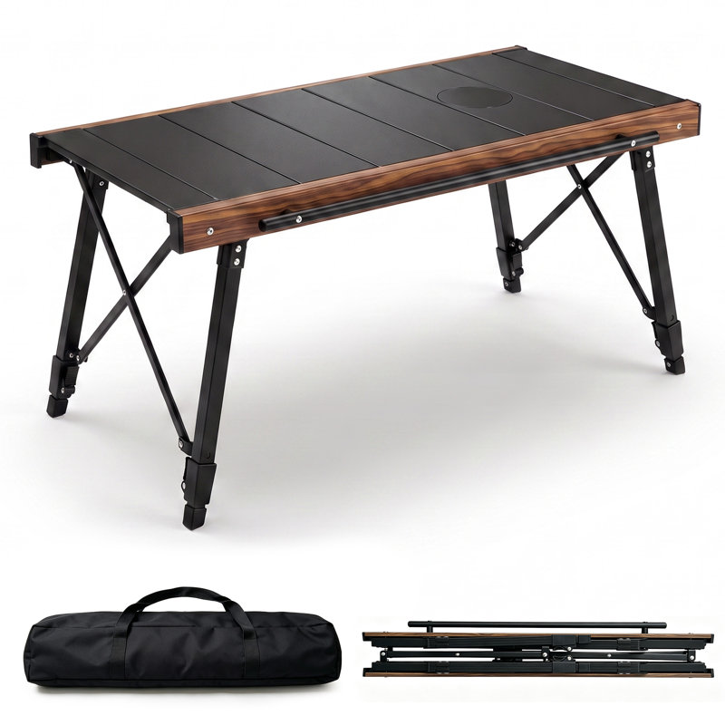 Table de camping modulaire, table d'extérieur pliante réglable en hauteur avec surface de cuisson extensible pour le camping, le barbecue et le patio