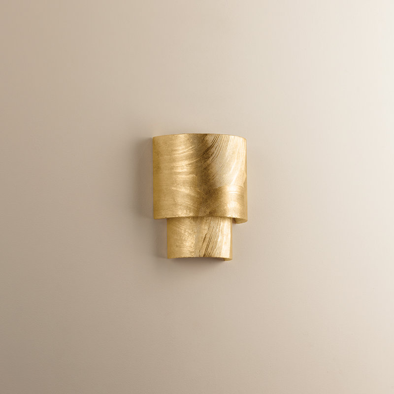 Moray Wall Sconce in Black Leaf, Gold