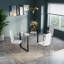 Glass Top Metal Base Dining Table