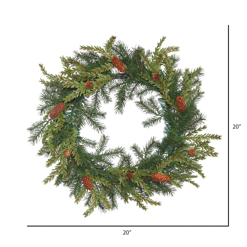 Hemlock Faux Mixed Assortment 20'' Wreath