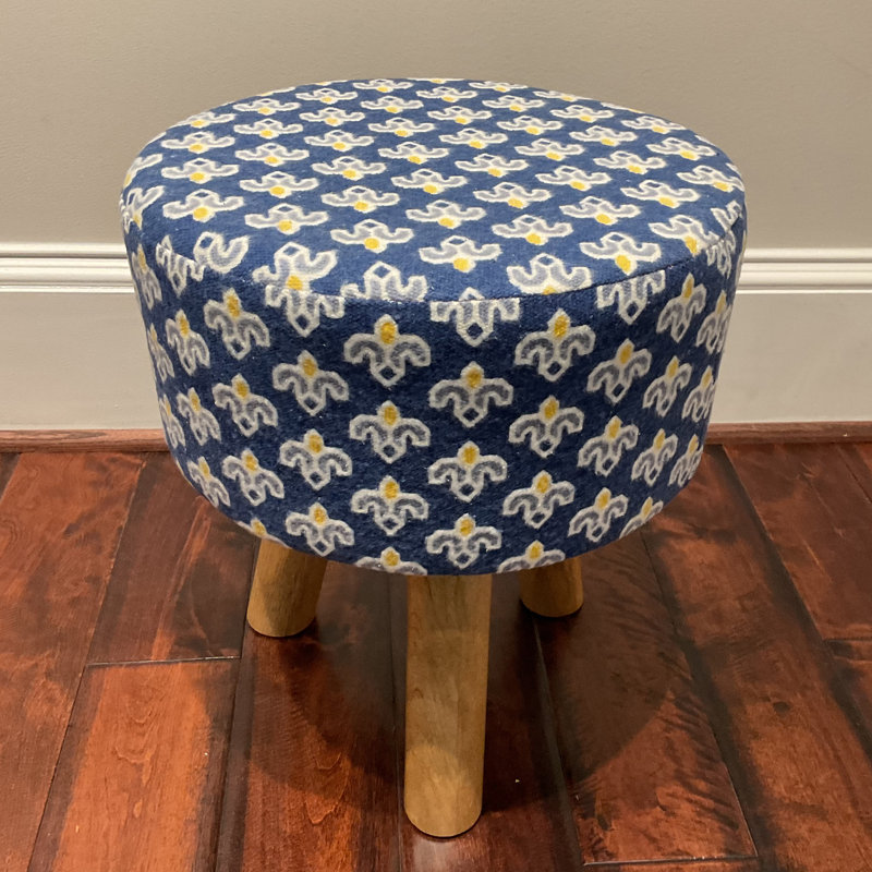  Wooden Round Upholstered Cloth Stool