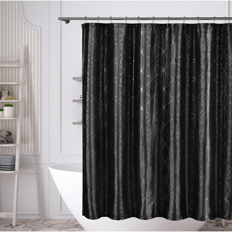 Rideau de douche simple Stonebrook, Noir