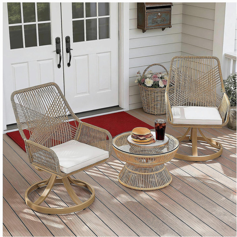 Ensemble de 2 chaises d'extérieur, chaises pivotantes