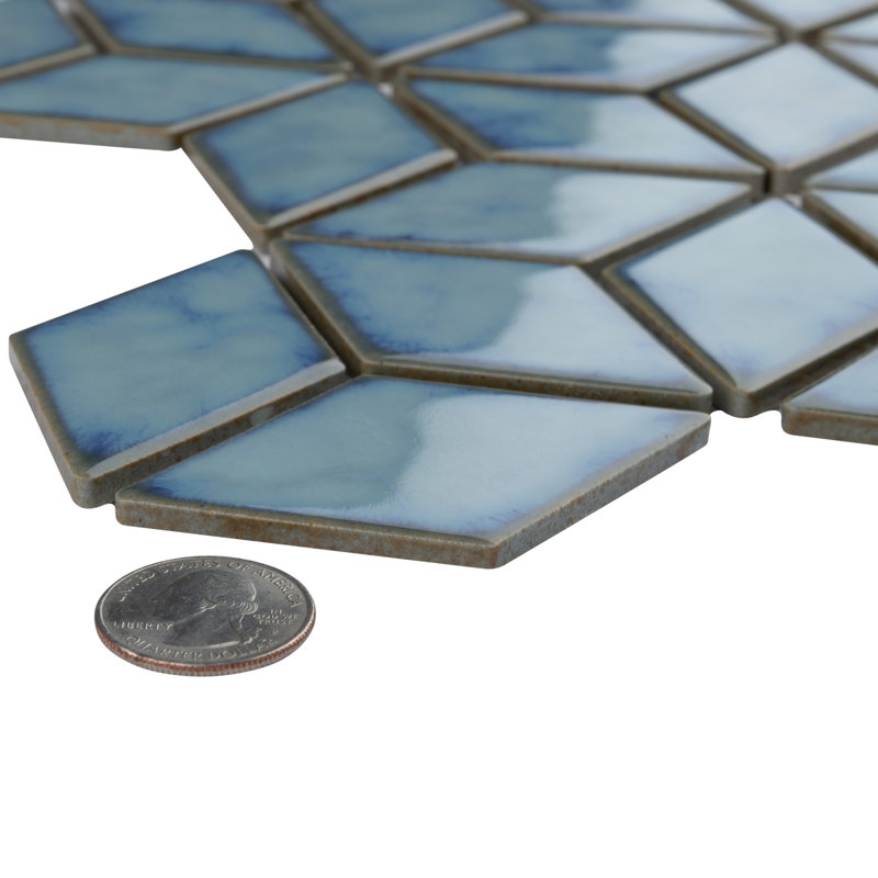 Hudson Rhombus 2'' x 3'' Porcelain Novelty Wall & Floor Tile, Marine