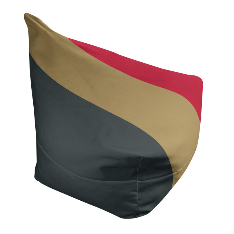 Classic Bean Bag, 30" H x 27" W x 27" D, Steel Gray/Gold/Red