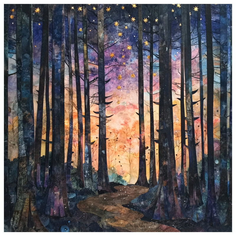 Forest Path Stars Bath Mat, 24in W x 17in L