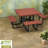 Spacious Patio Tables Set, Solid Wood Steel Rustic Dining for Backyard