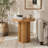 Round Wood End Table,Perfect for Small Spaces and Modern Decor
