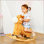 2-In-1 Kids Plush Ride-On Rocking Horse Toy, Giraffe-Shaped Plush Rocker With Realistic Sounds For Children 3 To 6 Years
