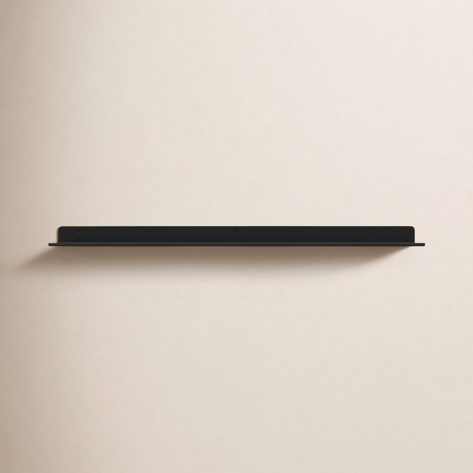 Maja Metal Wall Mounted Floating Display Shelf, Black, 2" H x 36" W x 6" D