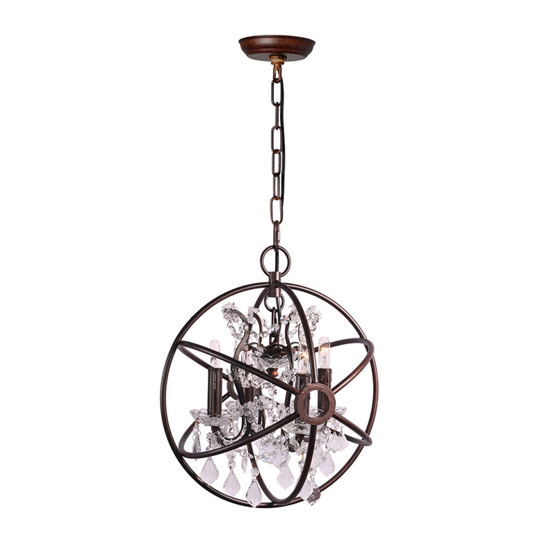 Neida 4 - Light Globe Chandelier, Clear Crystals
