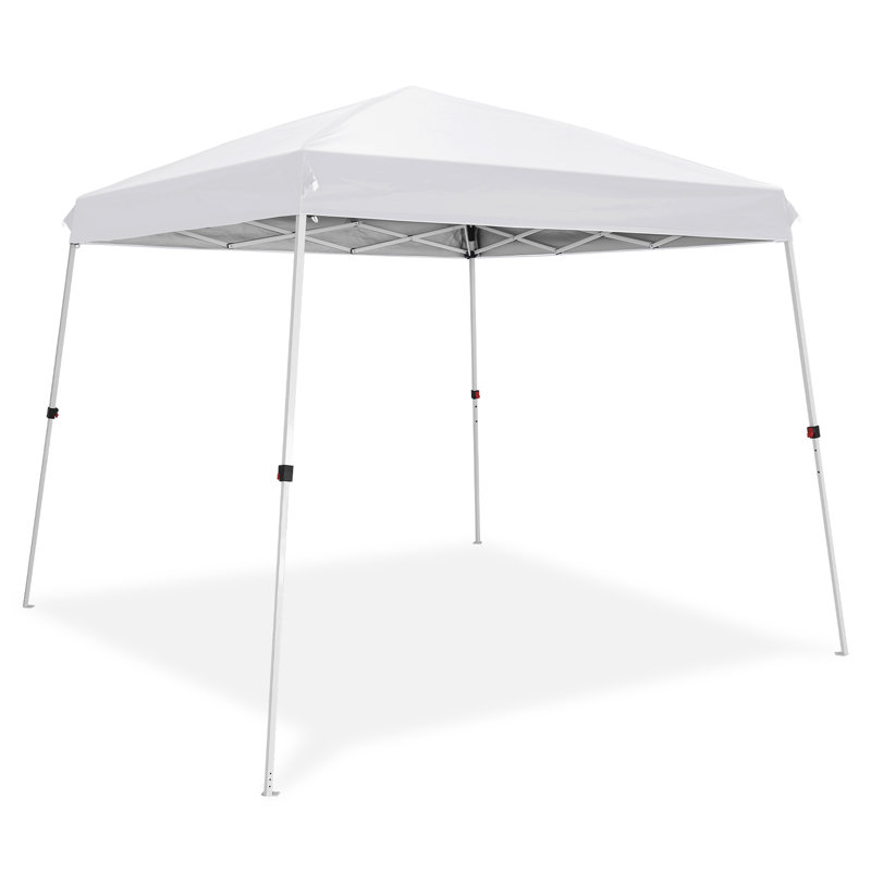 120'' W x 120'' D Powder Coated Steel Pop-Up Canopy, White