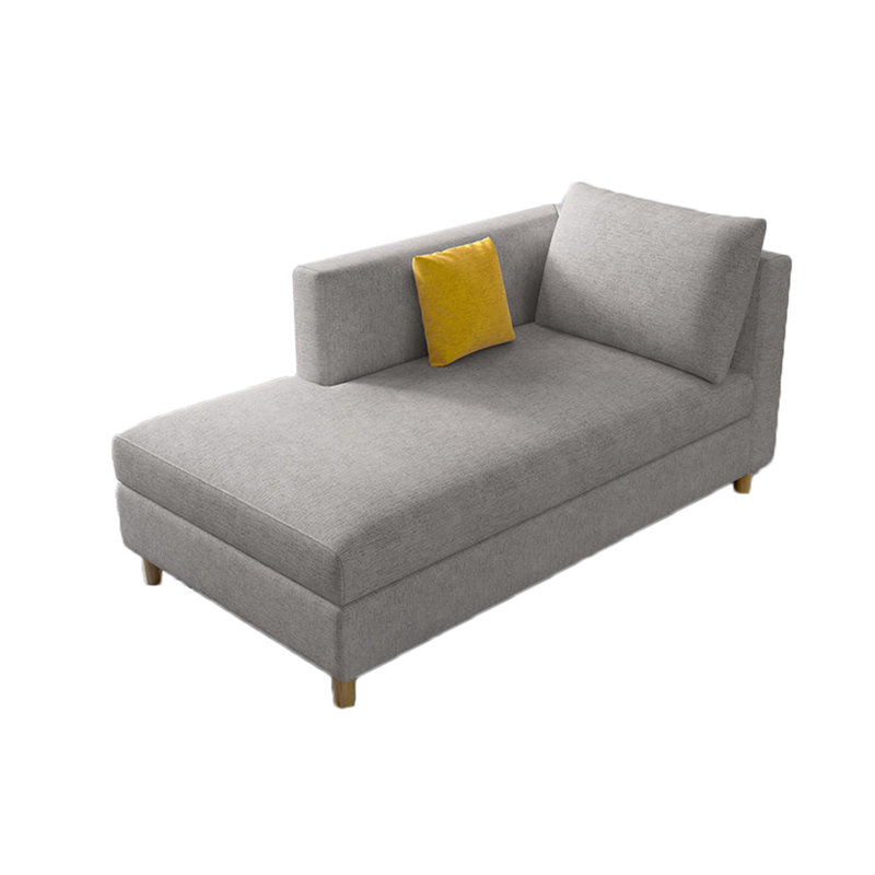 Natalynn Upholstered Chaise Lounge, Right Hand Facing, Cotton Blend/Linen Blend Light Blue