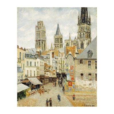 Rue de l'Epicerie à Rouen par Grey Morning par Camille Pissarro - Impression Giclée