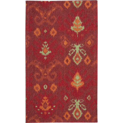 Tapis rouge à motif floral 2 pi 6 po x 4 pi Cabell