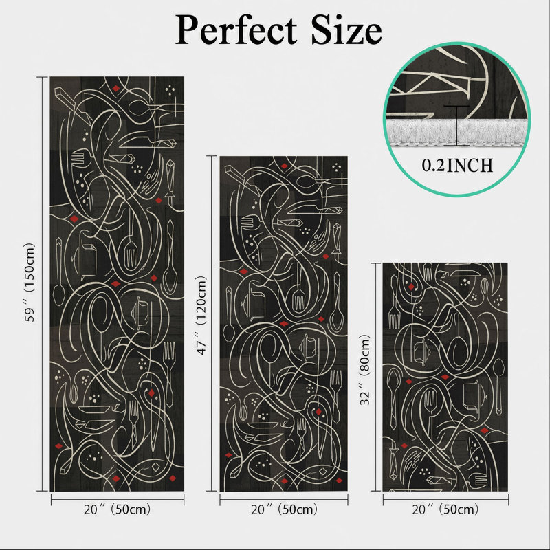 Abstract Art Non-Slip Washable Kitchen Mats