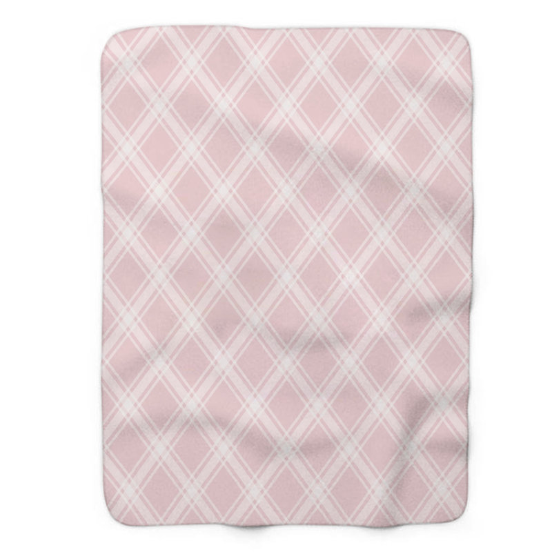 Blush Striped Design - Couverture sherpa de qualité supérieure 1 pièce, L 50 po x L 60 po