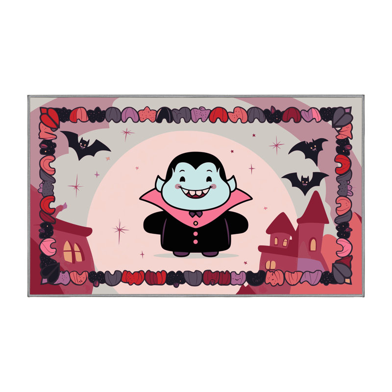 Tapis de vacances d'Halloween The Holiday Aisle®, Rectangulaire 8 pi x 10 pi