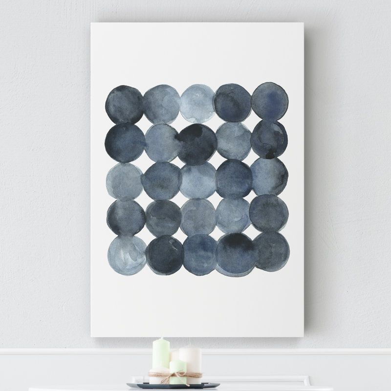 «Blue Grey Density I», peinture sur toile, H 20 po x l 16 po, Toile tendue, Sans cadre