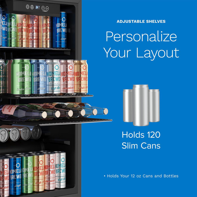 Stainless Steel Compact Undercounter Beverage Refrigerator