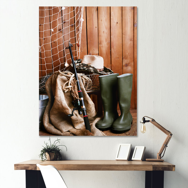 " Ready For Fishing ", 32" H x 16" W x 1" D, Wrapped Canvas
