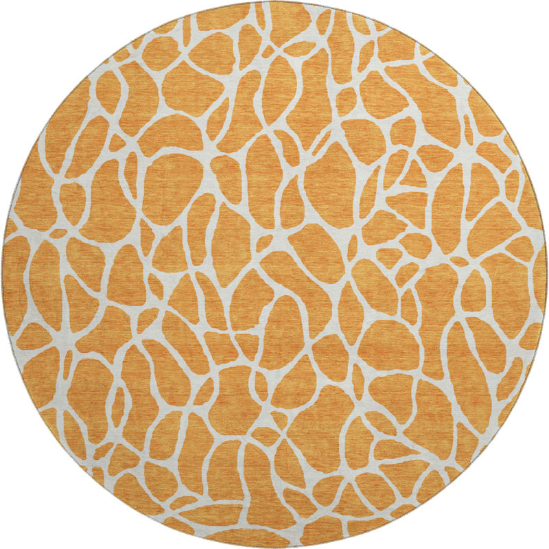 Premium Machine Washable Braylen AMF1024 Geometric Rug, Round 8'