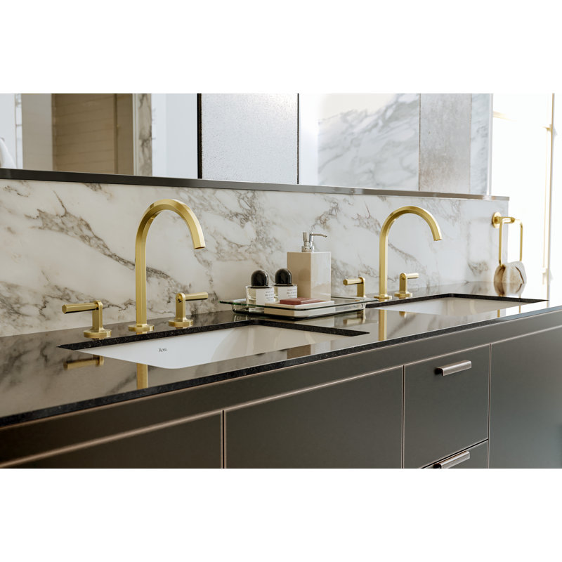 Modelle Widespread Lavatory Faucet With C-Spout, Matte Black