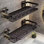 Serviteur de douche en aluminium, tablettes de douche adhésives, ensemble de 2 avec crochets et tringle pour serviettes, organisateur mural antirouille à fixation murale sans perceuse
