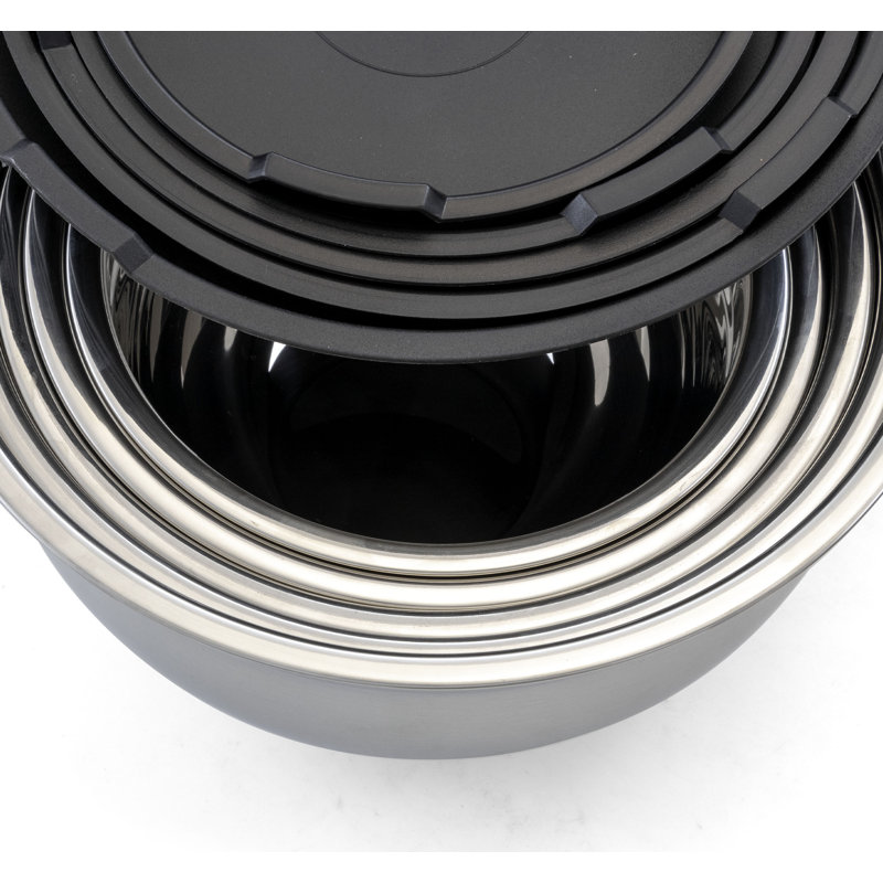 MegaChef 5 Piece Stainless Steel Mixing Bowl Set with Lids